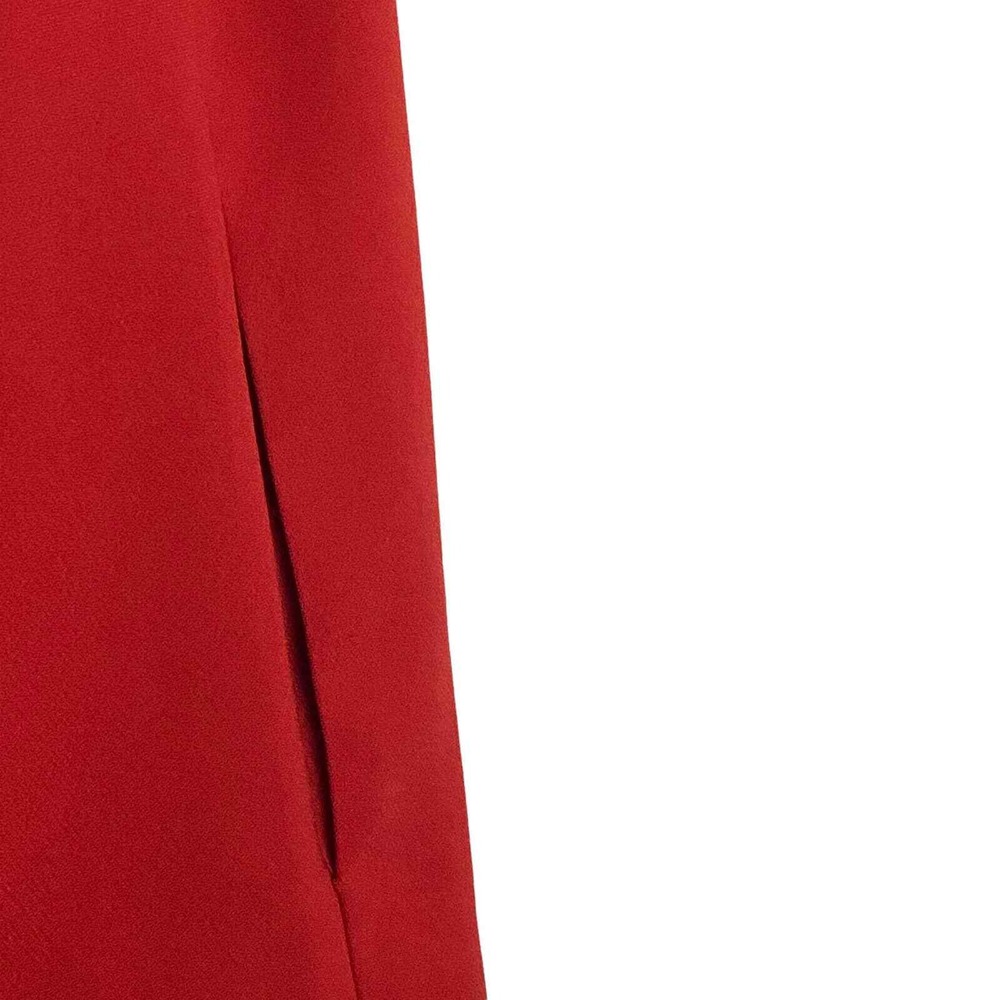 Banana Republic Shift Dress Sz 0 Ruffle Collar Sleeveless Pockets Classic Red‎ - Picture 5 of 10